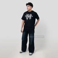 PALM ANGELS LOS ANGELES MONOGRAM SPRAY BLACK TEE XL