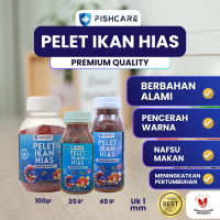 Fishcare - Pelet Ikan Hias Premium Alami untuk ikan Cupang Channa Mas Koki Guppy Molly ukuran 1 mm