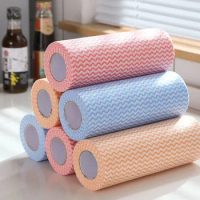 50Pcs/Roll Eco-Friendly Disposable Cleaning wash cloth Non Woven Duster Cloth Dish Cloth Break Point No Oil Rag kitchen