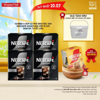[Tặng 01 Thùng đá NESCAFÉ Signature 2L] Combo 4 hộp Cà phê đen hòa tan NESCAFÉ Signature Hộp 10 gói 