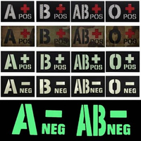 2*3 Inch Postive Negative A B O AB Blood Type Patch Reflective Glow For Army Military Bag Sew For Uniform Tactical Outdoor Bag