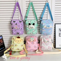 Anime Hello Kitty Summer Cartoon Sanrio Crossbody Bag Cute Melody Kuromi Fashionable Backpack Kawaii Case Pouch Crossbody Gifts