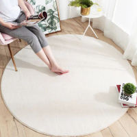 【凡尼塔】羊羔絨素色圓形地毯(100cm 北歐 仿羊絨 短毛 簡約 輕奢 白色 保溫保暖 床邊 臥室 抓周 地墊)