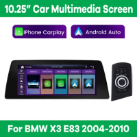 10.25" Wireless Apple CarPlay Android Auto Car Multimedia For BMW X3 E83 2004-2010 Head Unit Rear Camera Iphone Touch Screen