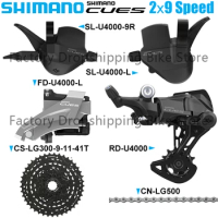 SHIMANO CUES U4000 2X9 Speed MTB Bike Derailleur Groupset CS-LG300 11-41T Cassette Sprocket LG500 Chain Bicycle Original Parts