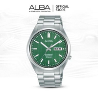 Alba Mechanical Jam Tangan Pria AL4319 / AL4319X1 Automatic Green Patterned Dial Stainless Strap Wat