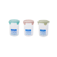 【DoLiYa】廚房收納密封罐1000ml -3入組 透明保鮮盒 保鮮罐 密封罐(顏色出貨隨機)