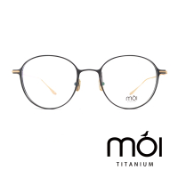 【moi】moi純鈦光學眼鏡:取意法語中的意涵 自我(黑 T002-02)