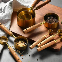 430 stainless steel measuring spoon and cup set for home kitchen, small hot oil pot with scale, coff