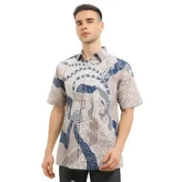 Samsara Batik Kemeja Formal Lengan Pendek Indra - Abu XL