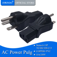 JORINDO US to IEC 320 C13 Female Power Adaptor,NEMA 6-15P to c13 Industrial Power plug Ups/PDU cabinet socket converter 250V10A