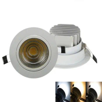 10X 5W/7W/9W/12W White-round LED COB Downlight Dimmable COB Downlight Light AC85-265V LED Cabinet Light