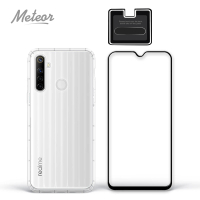 【Meteor】realme 6i 手機保護超值3件組(透明空壓殼+鋼化膜+鏡頭貼)