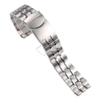 HAODEE 22*20mm Stainless Steel Silver Watchband For Swatch Watch Strap Band Men Wrist Bracelet Metal Folding Clasp