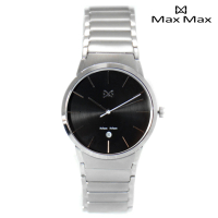 【Max Max】32mm藍寶石水晶鏡面鋼帶腕錶(MAS7023-2)