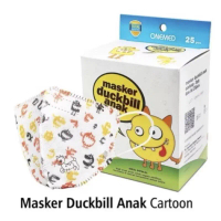 ￼Masker Duckbill Anak 3 Ply Onemed isi 25 pcs per box / Masker Duckbill Anak Karet / Masker Karet An