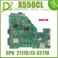 KEFU X550CL MAINboard For ASUS X550CA X550CL R510C Y581C X550C Laptop Motherboard 2GB-RAM I3-3217U 2117U CPU 100% Test