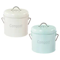3L Garden Compost Bin Indoor Farmhouse Compost Caddy Bin with Lid Kitchen Composter for Food Waste Compost Pail Easy Clean