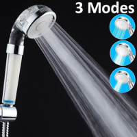 High Pressure Bath Shower Head 3 Mode Water Saving Showerhead Built-in Filter Rainfall Handheld Shower Head Bathroom Accessories