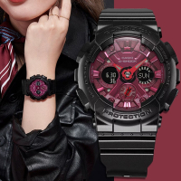 CASIO 卡西歐 G-SHOCK 勃根地酒紅系列 雙顯手錶 送禮首選 GMA-S120RB-1A