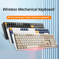 ECHOME Mechanical Keyboard Wireless Wired Dual-mode Hot Swap N-Key Rollover Laptop Desktop Computer Office Girls Gaming Keyboard