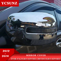 ABS chrome mirror cover For Mitsubishi Pajero Sport 2012 2013 2014 side mirror covers parts For montero sport 2014 accessories