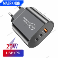 20W PD Fast Charge Charger Usb C Charger For Xiaomi 11 iPhone Samsung QC 3.0 3 Port USB Cell Phone Charger Mobile Phones Adapter