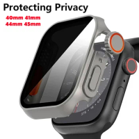 Metal Glass+Case For Apple Watch 9 8 7 6 5 4 Series Screen Protector Change to Ultra i watch 45mm 44 41 40mm Protecting Privacy