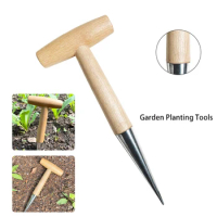 Home Gardening Wooden Planting Seeds And Bulbs Tools Hand Digger Seedling Remover Seedling Lifter Seed Planter Tool