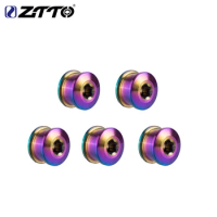 ZTTO 5PCS Titanium Disc Screw for Crankset High-strength Bicycle Chainwheel Screws Road MTB Bicycle Chainring Bolt Bicycle Parts