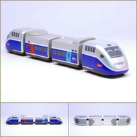 法國高鐵TGV列車 鐵支路4節迴力小列車 迴力車 火車玩具 壓克力盒裝 QV040T1 TR台灣鐵道