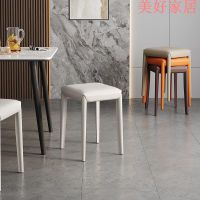 快速出貨/全館免運 馬鞍皮餐椅簡約餐桌椅新款家用餐桌凳子輕奢高級感奶油風椅子