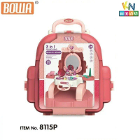 Mainan Anak 3 in 1 School Bag Beauty House Dandan Pink Make Up 8115P