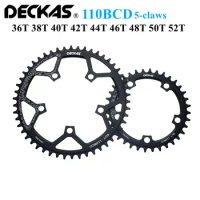 Deckas 110/5-claws 110BCD Road Bike Narrow Wide Chainring 36T-52T Bike Chainwheel For shimano sram Bicycle crank Accessories
