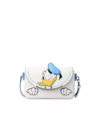 FION Donald Duck White Leather Crossbody &amp; Shoulder Bag