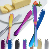 1Pcs Butter Knife Kitchen Butter Spreader Colorful Sandwich Cream Jam Spreader Cheese Knife Stainless Multi-purpose Knife
