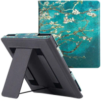 Stand Case for Onyx Boox Leaf2/Boox Leaf3 (2023 Released) - Premium PU Leather Sleeve Cover with Hand Strap and Auto Sleep/Wake