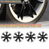 4pcs/set 19" Wheel Cover Hubcaps Rim Cover For Tesla Model Y 2020 2021 2022 2023 Sport Style Hub Caps Black-White