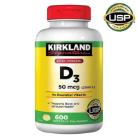 Kirkland Signature Vitamin D3 50mcg (2,000IU) วิตามินดี3 ขนาด600เม็ด