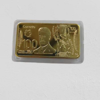 WR Canada Gold Bar Collectible 999.9 Gold Plated Canada 100 Pure Gold Banknote Metal Bars Metal Craffts Worth Collection