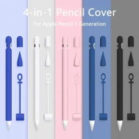4 IN 1 Silicone Pencil Cover For Apple Pencil 1st generation Smart Stylus Protective Case Accessories For Apple Pencil 1 Cover