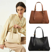 Oroton Handbag Fashion Casual College Style Commuting OL Versatile Leather Women's Bag Large Capacity Tote Bag
