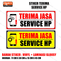 STIKER DISINI TERIMA JASA SERVICE HP | BAHAN VINYL + LAMINASI GLOSSY