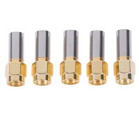 ปลั๊ก SMA ชาย แบบกดบีบ สำหรับสายเคเบิลโคแอกเชียล RG58/RG142/RG400/LMR195 จำนวน 5 ชิ้น