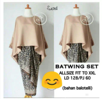 Kebaya Batwing Set Rok Lilit Atasan Dress