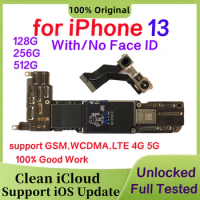Free Shipping Original For iPhone 13 Motherboard With Face ID 128G 256G 512G Unlocked Main Logic Board Clean iCloud Fully Tested