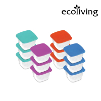 ECO LIVING Kotak Penyimpanan Makanan BPA Free OFFER PACK 3 In 1 190ML Square Stackable Food Keeper,