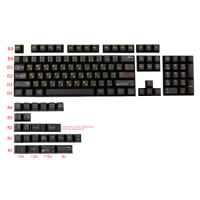 128 Keys/set Black Awaken Keycap PBT 5 Side Dye Subbed Key Caps For MX Switch Mechanical Keyboard Cherry Profile