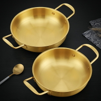 小火鍋一人一鍋部隊火鍋鍋韓式金色泡面海鮮鍋不銹鋼干鍋鍋具商用
