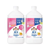 日本獅王LION 趣淨抗菌洗手慕斯 250ml/450ml/800ml 多入組#柑橘800mlx2-柑橘800mlx2